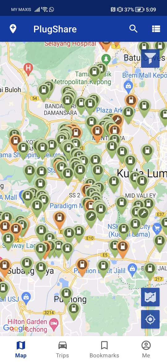 ▲各种APP 如PlugShare、Setel、ParkEasy及Jomcharge 等，能让你在找到充电站后轻易付费充电。