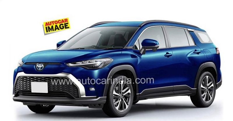 ▲外媒绘制7人座Corolla Cross预想图。(图:翻摄自Autocar)