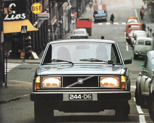 ▲Volvo 244 GL D6采用世界上第一款用于乘用车的六缸柴油引擎。