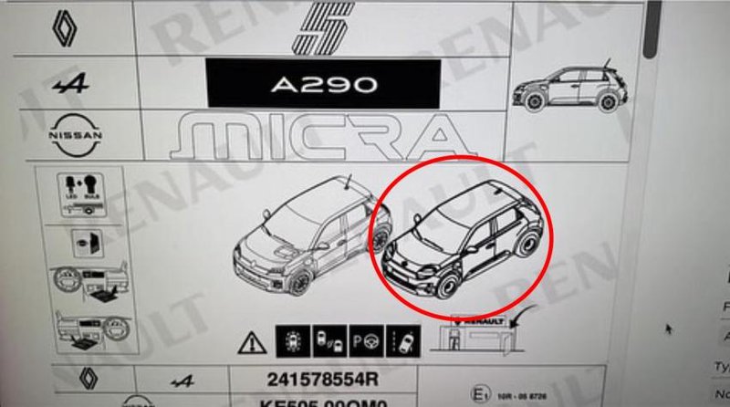 ▲Nissan 全新 March 设计图曝光!确认将与 Renault 5 成为双生车。