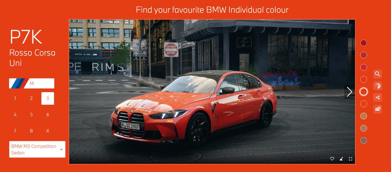 ▲BMW的客制化选色也提供法拉利著名的Rosso Corsa赛车红。(圖:摘自theautopian.com)