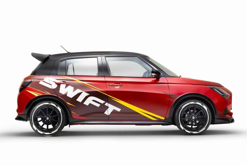▲加装全车空力套件之后,展现出更加强烈的运动氛围,预览新 Swift Sport未来可能样貌。