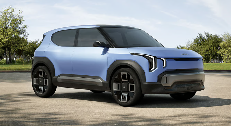 ▲Kia 推出 EV2 Concept 概念车,而同时更平价入门的 EV1 车型商标同步曝光。图为EV2 Concept 概念车。