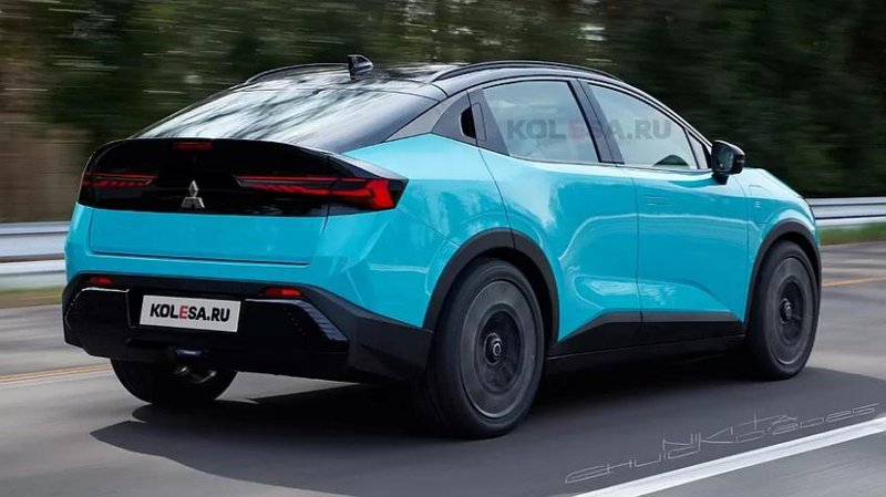 ▲Mitsubishi的双生车整体造型延续 Nissan Leaf 的轮廓，但灯组设计更为锐利。图为预想图。
