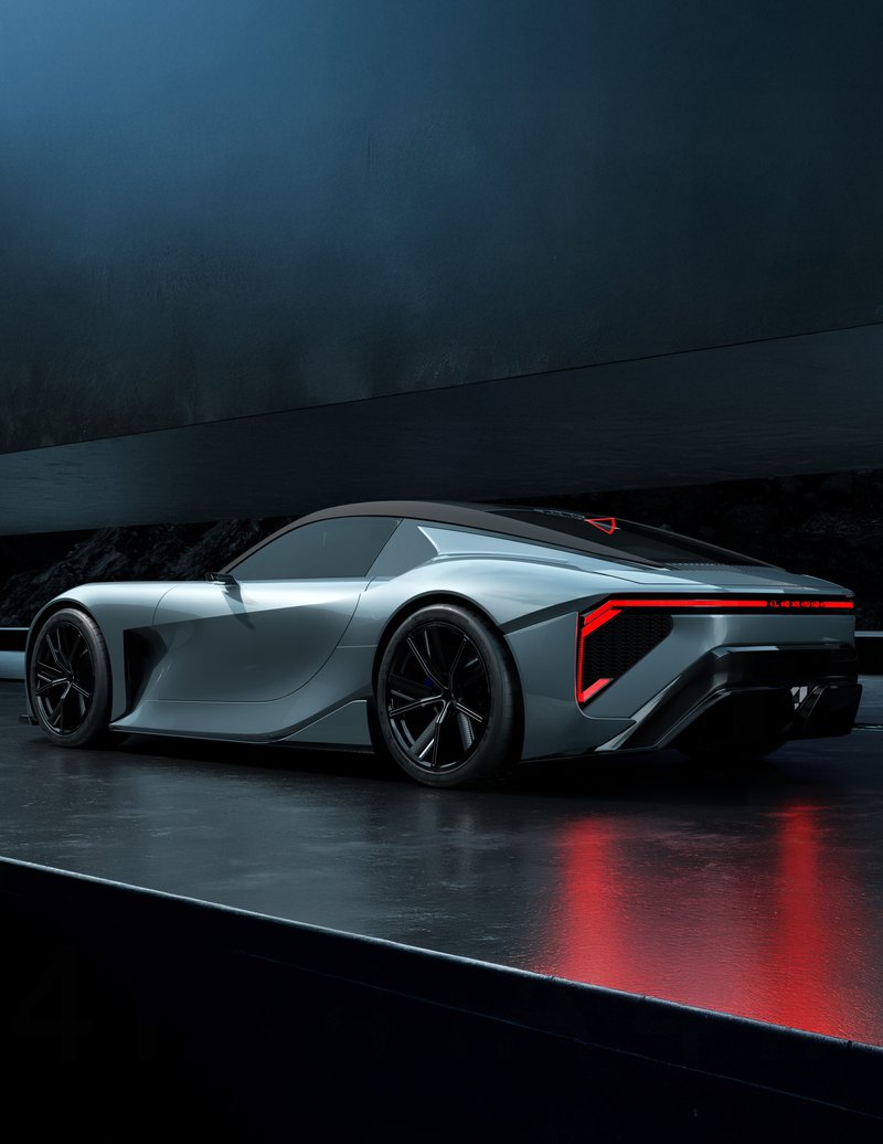 ▲Sport Concept车尾配备宽幅 LED 尾灯与大型后扩散器,展现跑车风格。