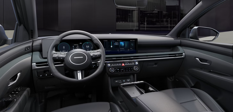 ▲现行款 Hyundai Tucson 配备的中控台设计。